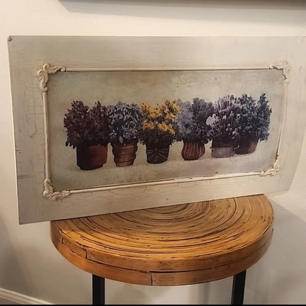 Floral Wall Art with Cream Frame